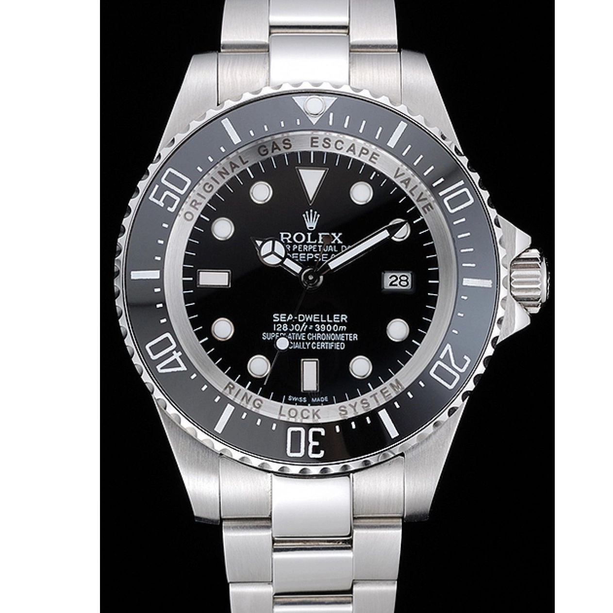 Best AAA Replica Sites Steel Sky Stainless Rolex Dweller Watch Black Dial Bracelet 0723